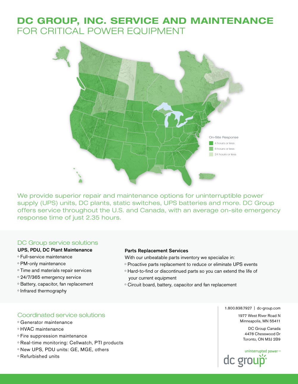 DC Group Service Areas FACT SHEET