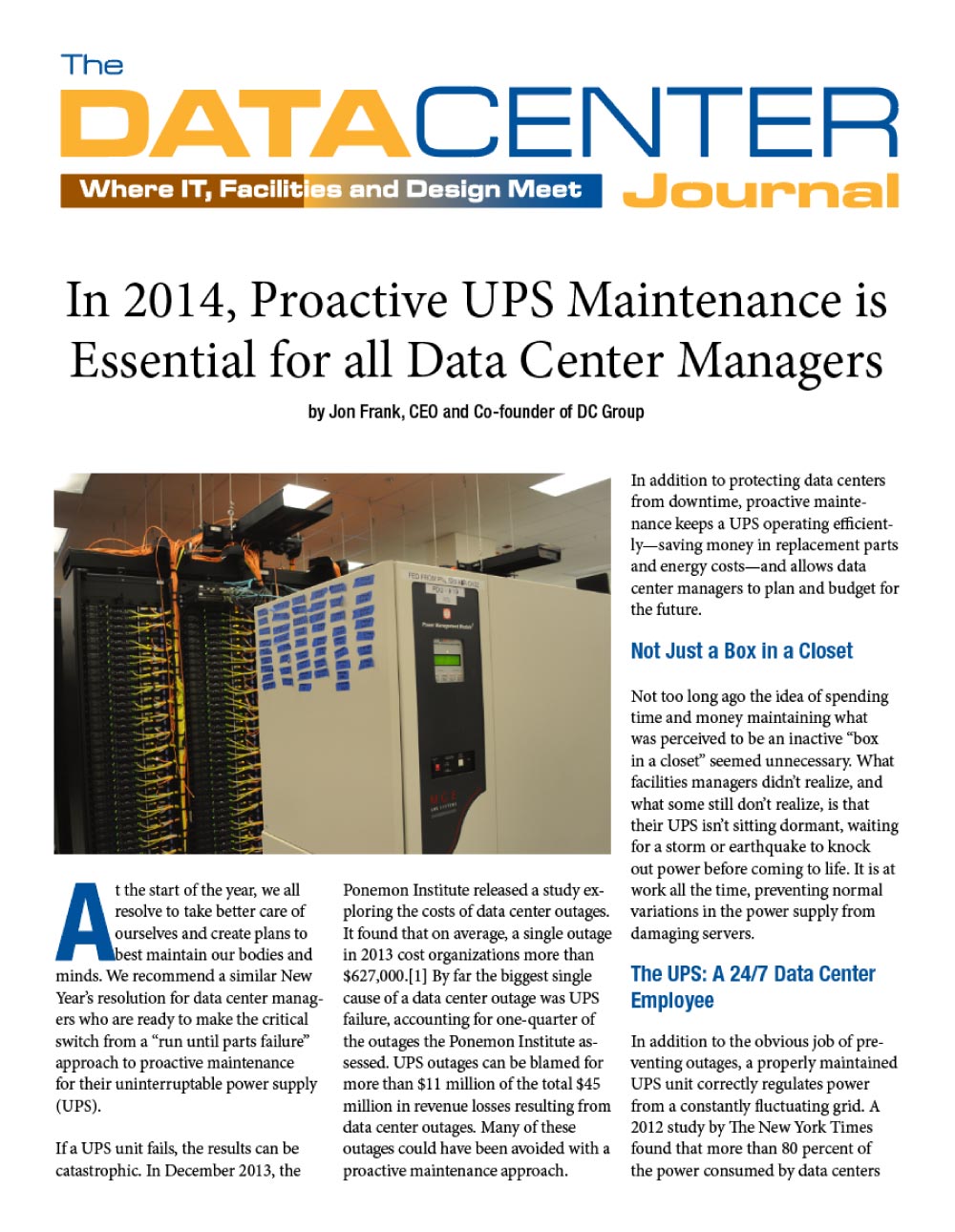 Proactive UPS Maintenance Data Center Journal
