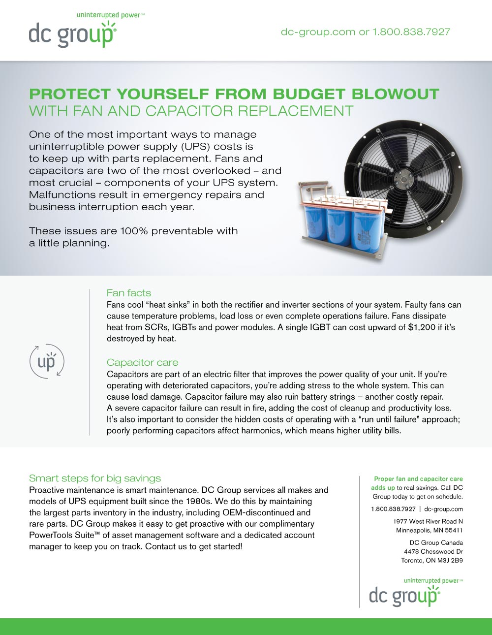 UPS Fan & Capacitors FACT SHEET